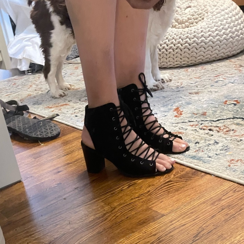 American rag lace up heels